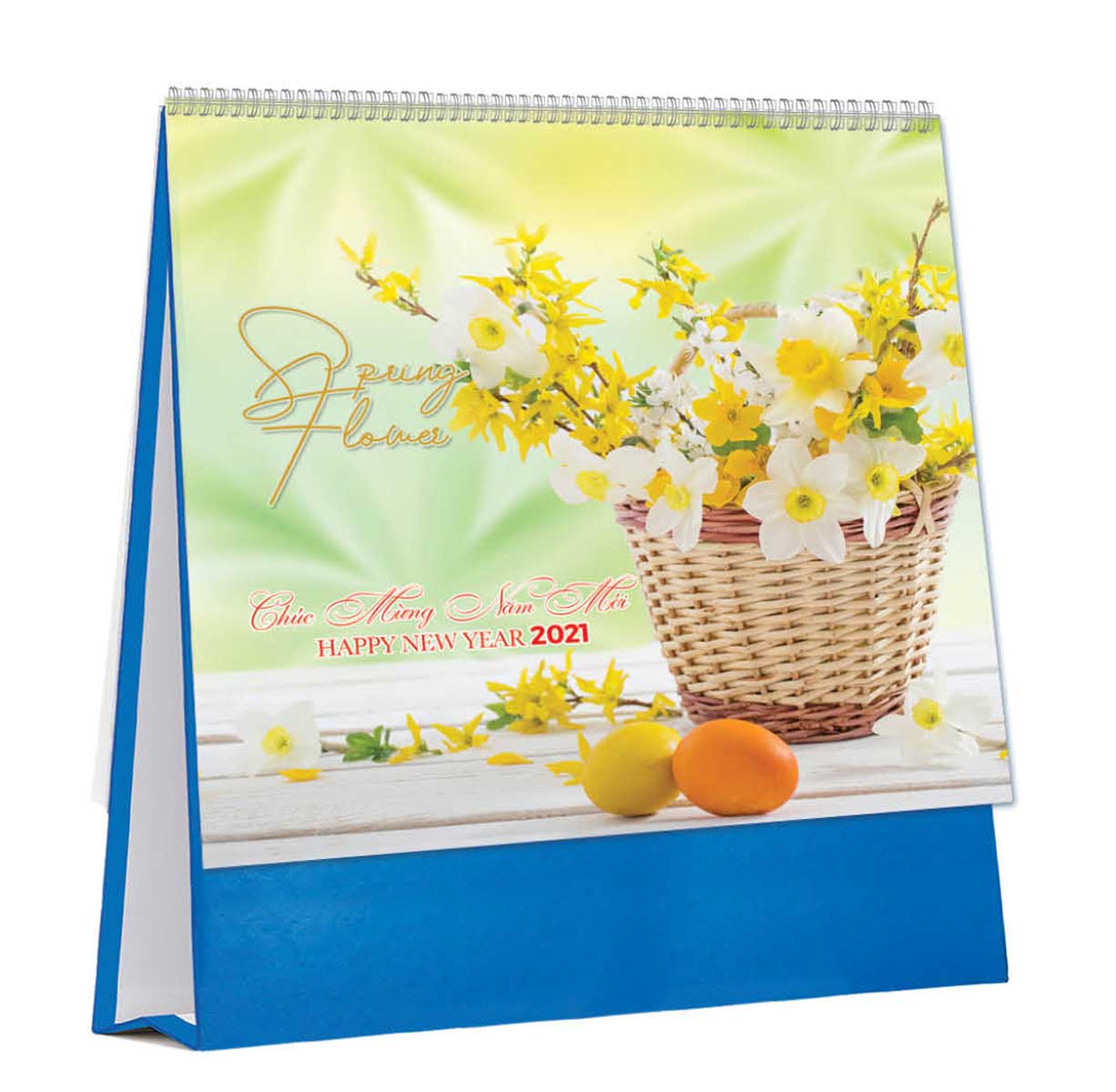 Lịch Để Bàn 2021 13 Tờ (24 x 16 Cm) - Sắc Hoa Mùa Xuân - HT128