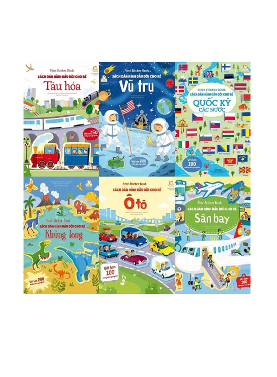 Combo First Sticker Book - Sách Dán Hình Đầu Đời Cho Bé (Bộ 6 Cuốn)