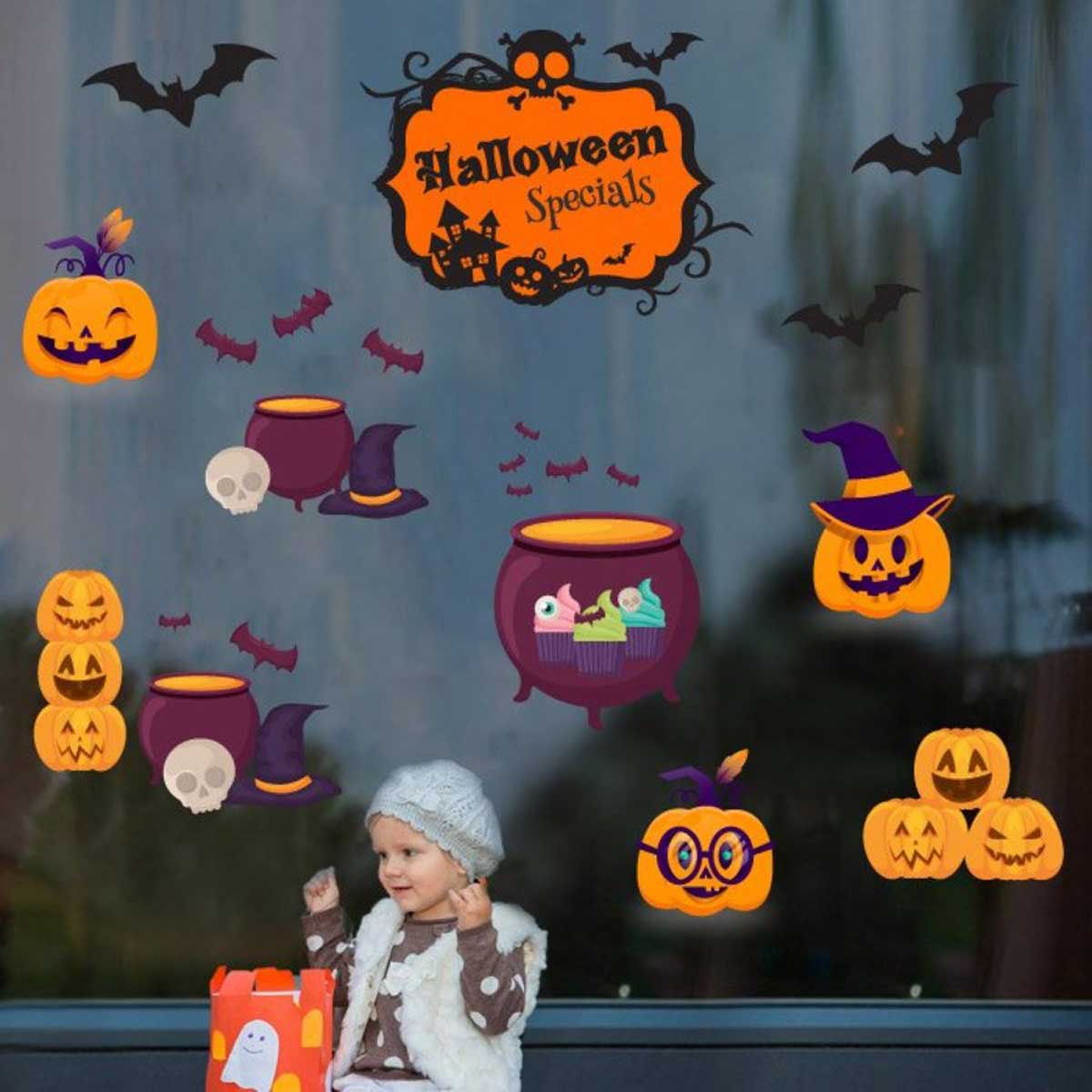 Decal Trang Trí Halloween Rùng Rợn Combo 6