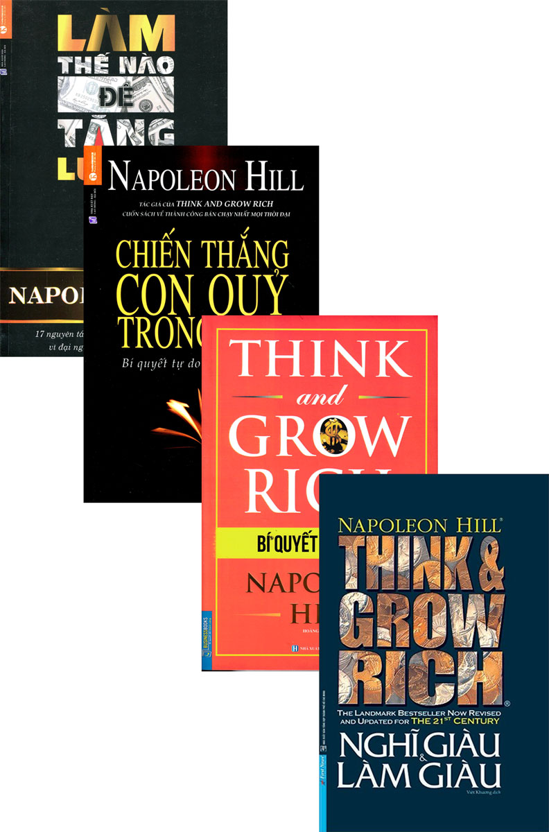 Bộ Sách Hay Của Napoleon Hill: Nghĩ Giàu Và Làm Giàu + Bí Quyết Làm Giàu + Chiến Thắng Con Quỷ Trong Bạn + Làm Thế Nào Để Tăng Lương (Bộ 4 Cuốn)