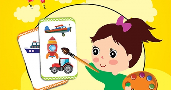 Thẻ Học Vui Cùng Bé - Bé Nhận Biết Và Tô Màu Phương Tiện Giao Thông