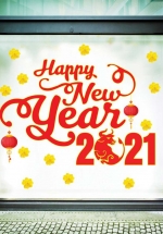 Decal Trang Trí Tết Happy New Year 2021