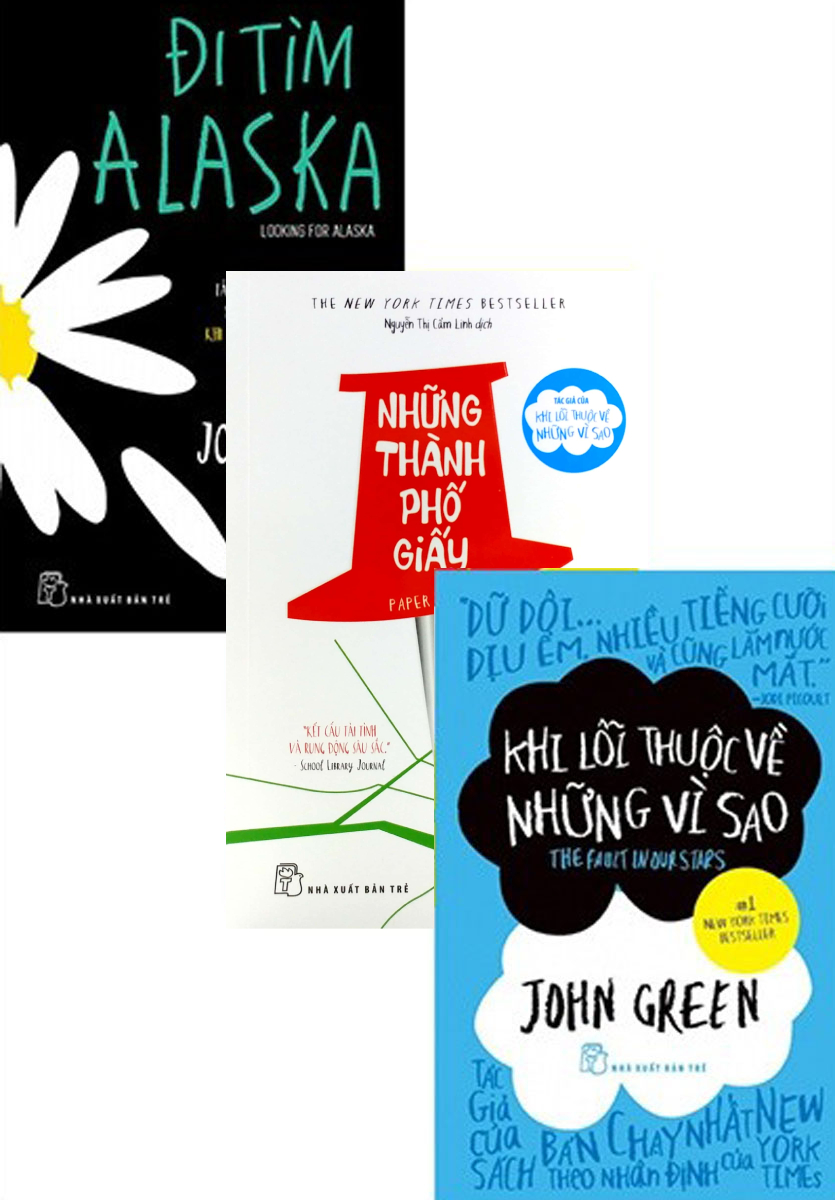 Combo Sách Tác Giả John Green: Đi Tìm Alaska + Những Thành Phố Giấy + Khi Lỗi Thuộc Về Những Vì Sao (Bộ 3 Cuốn)