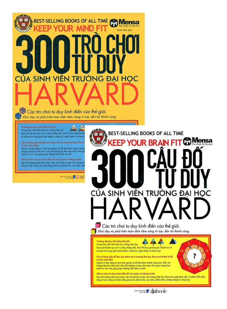 Combo 300 Câu Đố Tư Duy + 300 Trò Chơi Tư Duy Của Sinh Viên Trường Đại Học Harvard (Bộ 2 Cuốn)