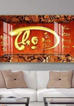 Tranh Tết Treo Tường Chữ Thọ 01