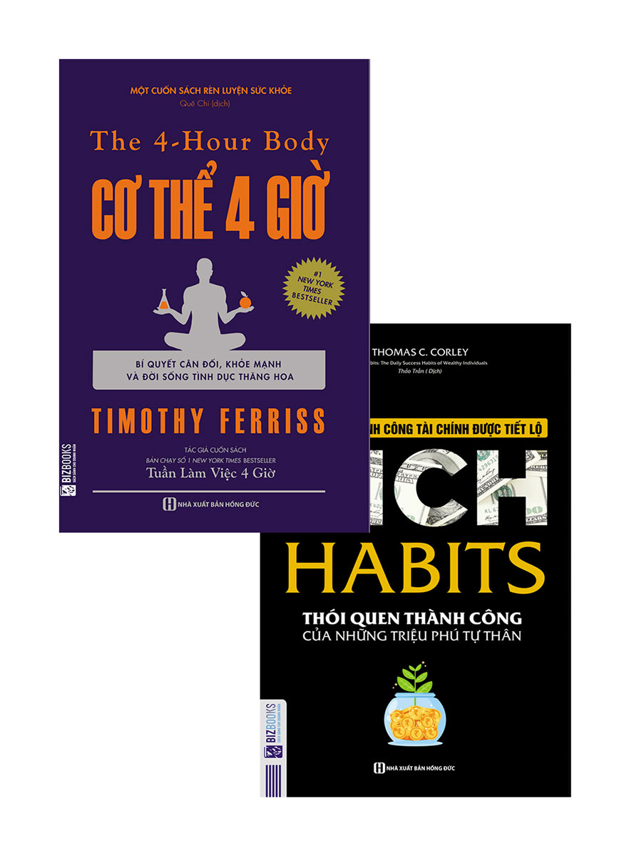 Combo Sách Hay Nhất Về Kĩ Năng Sống: Cơ Thể 4 giờ + Rich Habits - Thói Quen Thành Công Của Những Triệu Phú Tự Thân 