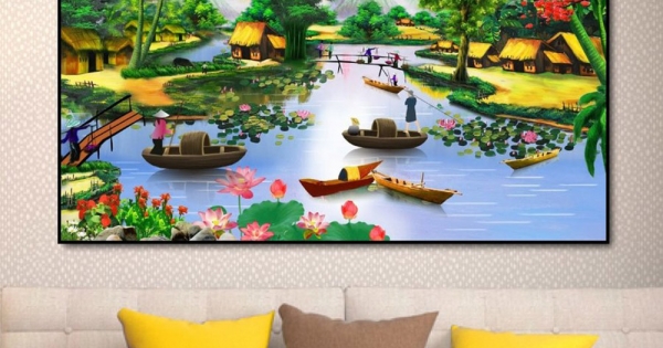Tranh Treo Tường Dòng Sông Quê Hương