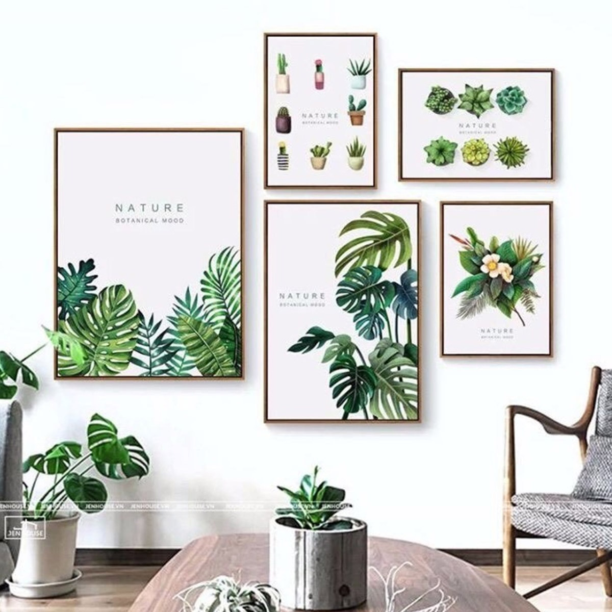Bộ Tranh Treo Tường Lá Xanh 2