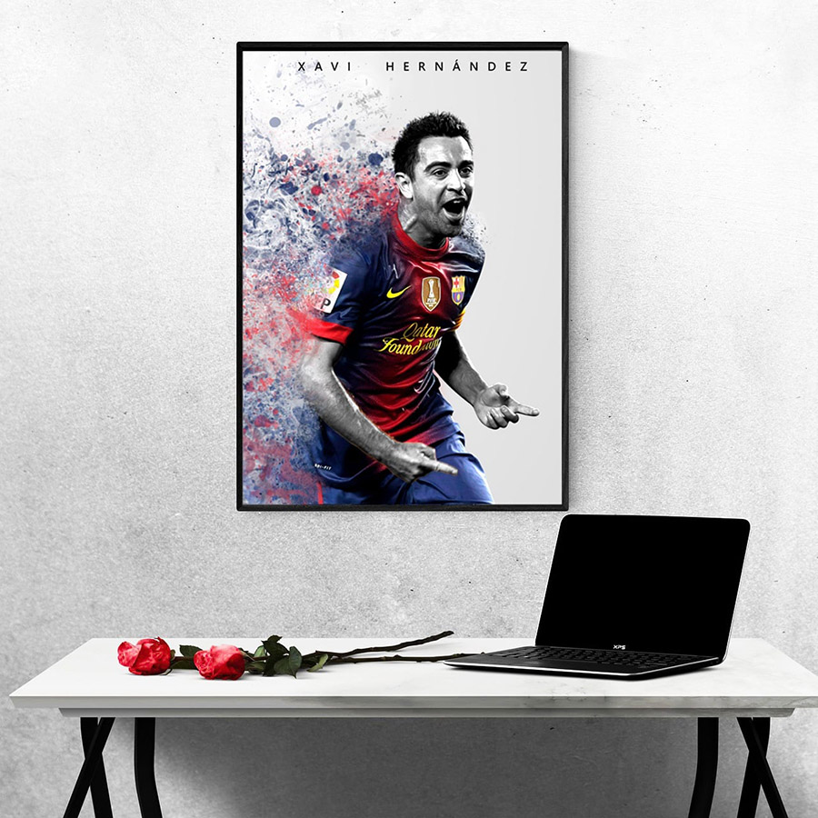 Tranh Treo Tường Cầu Thủ Bóng Đá Xavi Hernandez