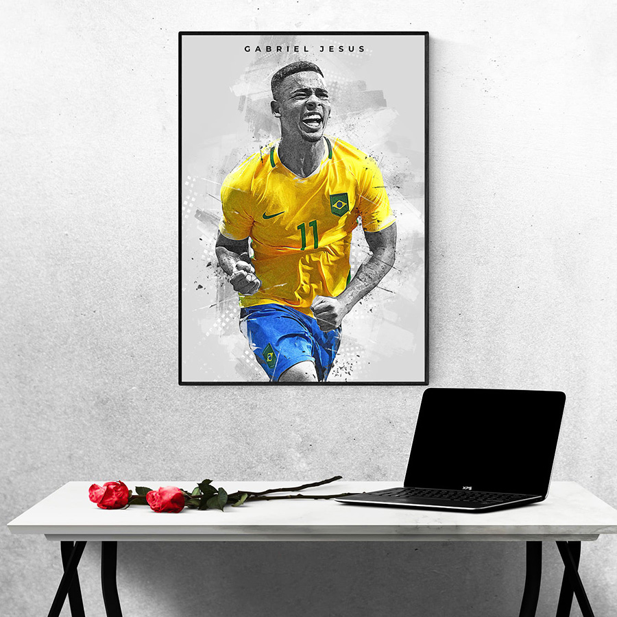 Tranh Treo Tường Cầu Thủ Bóng Đá Gabriel Jesus
