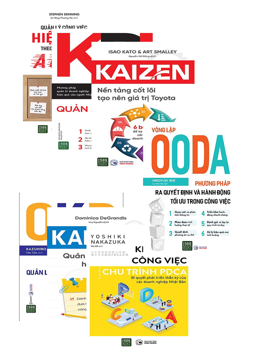 Combo Bộ 7 Cuốn Quản Lý Công Việc, Nhân Sự Hiệu Quả ( OODA-Kaizen-Kanban-PDCA-ORK-KPI-AGILE)