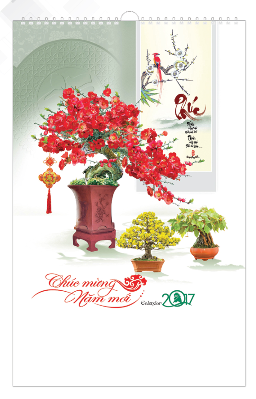 Lịch Tết 7 Tờ Lò Xo Bon Sai VL - 80