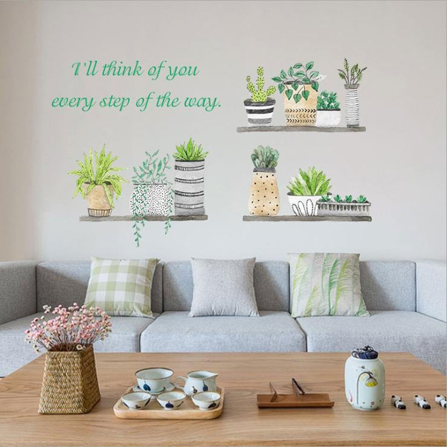 Decal Dán Tường Kệ Cây Xanh 2