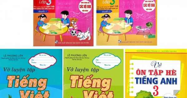 Bộ Sách Ôn Tập Hè Lớp 3 Toán Văn Anh : Theo Chương Trình Mới (Bộ 5 Cuốn)
