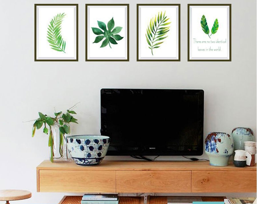 Decal Trang Trí Tường 4 Khung Cỏ Bắc Âu