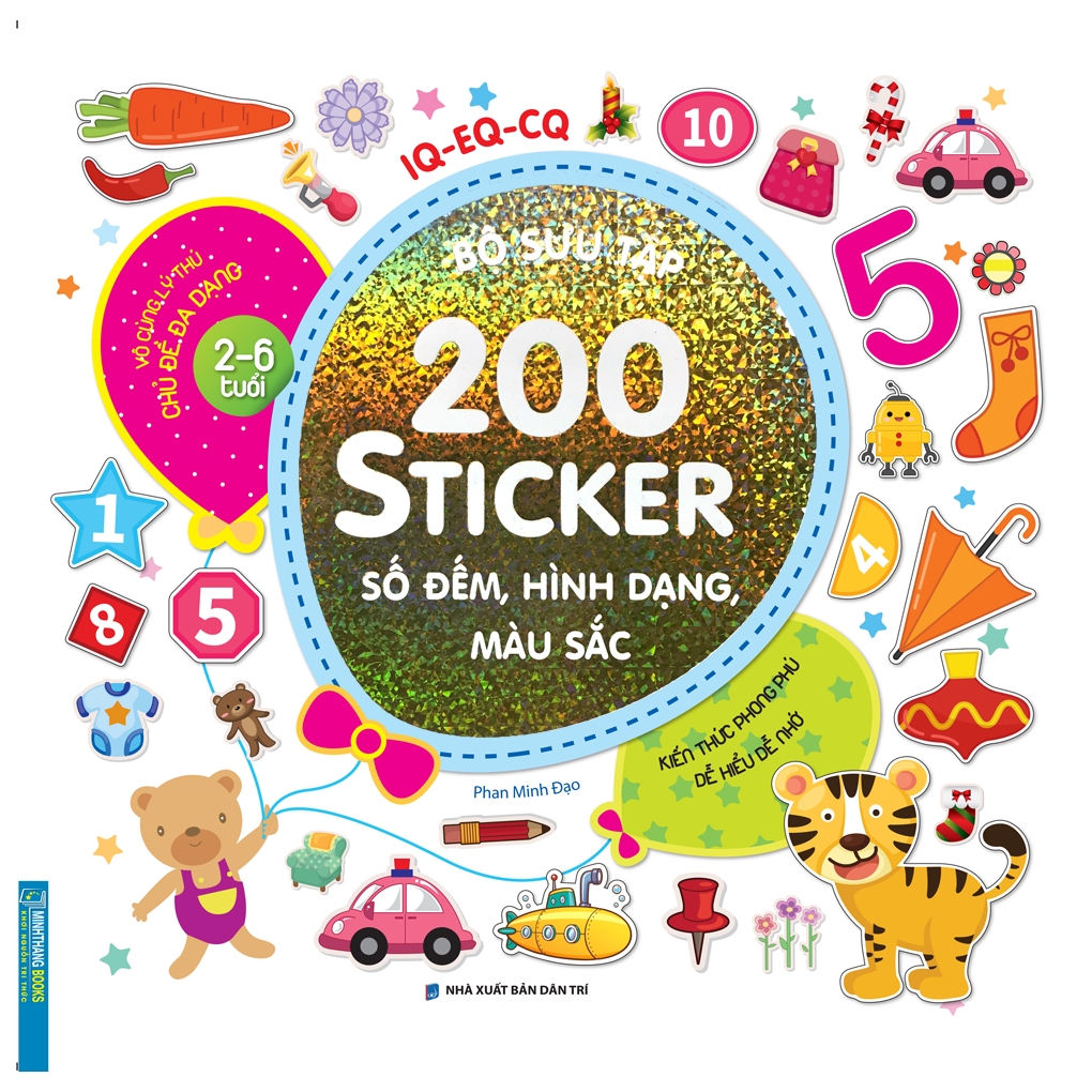 Bộ Sưu Tập 200 Sticker - Số Đếm, Hình Dạng, Màu Sắc