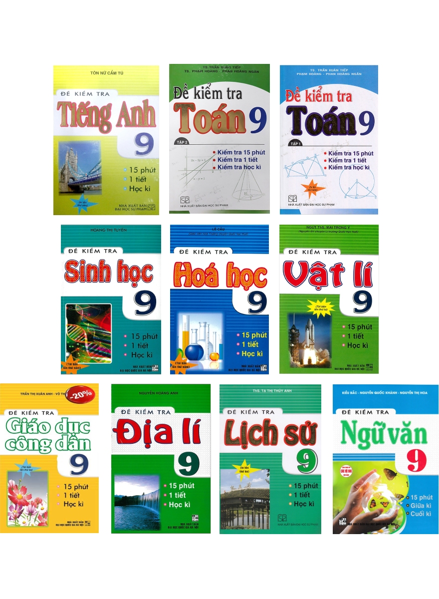 Combo Đề Kiểm Tra Lớp 9 (Bộ 10 Cuốn)