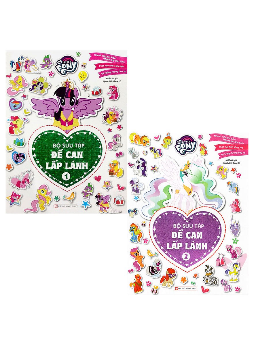 Combo My Little Pony - Bộ Sưu Tập Đề Can Lấp Lánh - Quyển 1+2