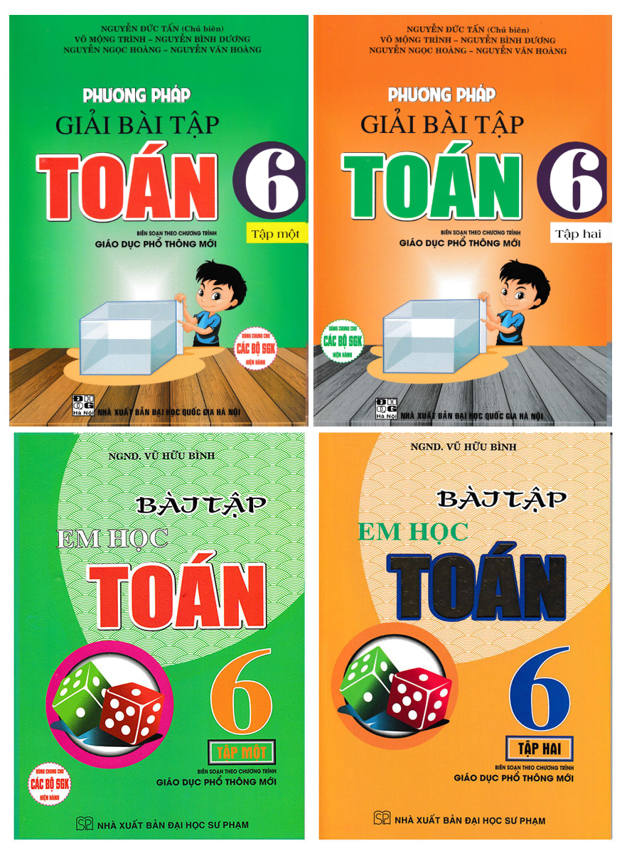 Combo Phương Pháp Giải Bài Tập Toán 6 + Bài Tập Em Học Toán Lớp 6 - Theo Chương Trình Giáo Dục Phổ Thông Mới (Bộ 4 Cuốn)