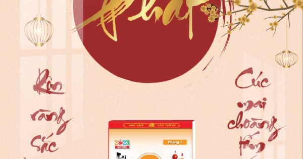 Lịch Gỗ Tráng Gương Treo Tường Laminate 2025 Thư Pháp (40 Cm x 60 Cm) - Chữ Phát - In Quảng Cáo Logo Theo Yêu Cầu