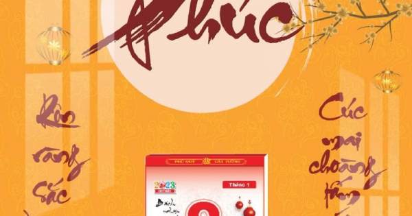 Lịch Gỗ Tráng Gương Treo Tường Laminate 2025 Thư Pháp (40 Cm x 60 Cm) - Chữ Phúc - In Quảng Cáo Logo Theo Yêu Cầu