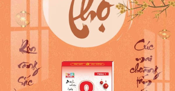 Lịch Gỗ Tráng Gương Treo Tường Laminate 2025 Thư Pháp (40 Cm x 60 Cm) - Chữ Thọ - In Quảng Cáo Logo Theo Yêu Cầu