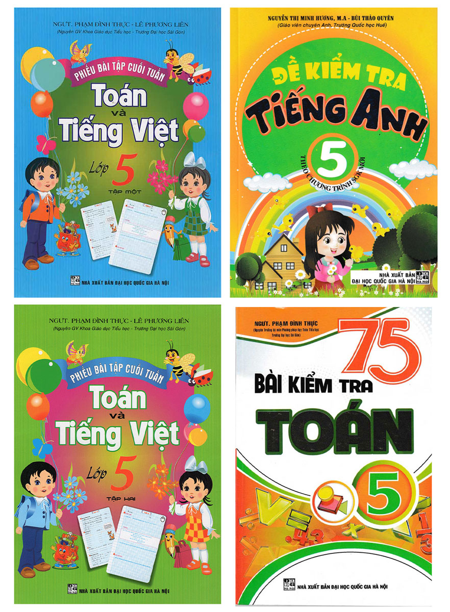 Combo Đề Kiểm Tra Toán - Tiếng Việt - Tiếng Anh Lớp 5 (Bộ 4 Cuốn)