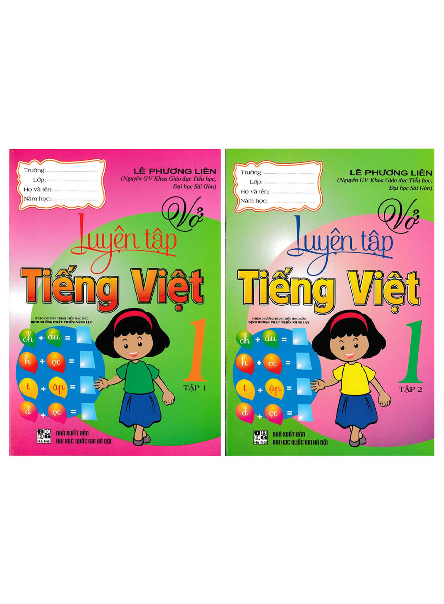 Combo Vở Luyện Tập Tiếng Việt 1 - Tập 1+2 (Theo Chương Trình Tiểu Học Mới Định Hướng Phát Triển Năng Lực)