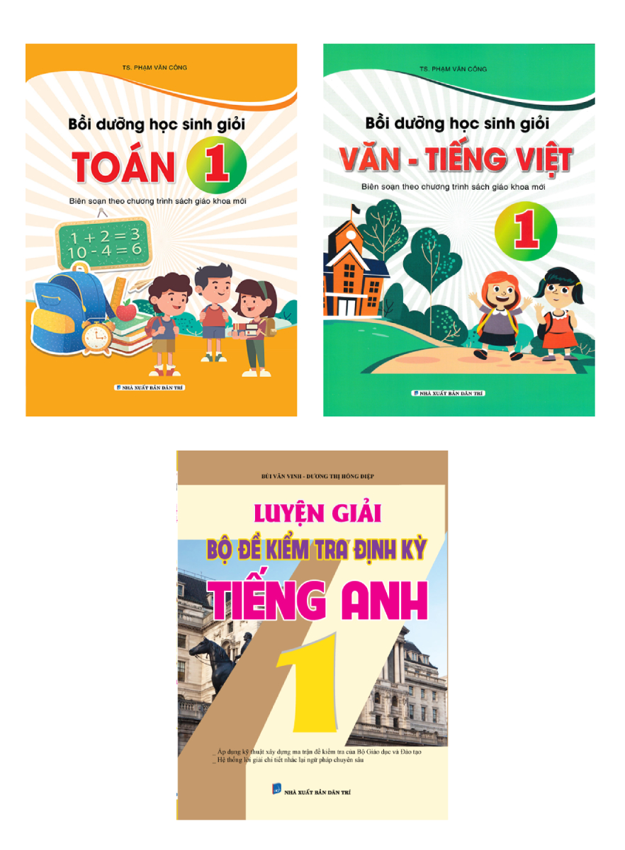 Combo Bồi Dưỡng Học Sinh Giỏi Toán - Văn - Tiếng Việt + Luyện Giải Bộ Đề Kiểm Tra Định Kỳ Tiếng Anh 1 (Biên Soạn Theo Chương Trình Sách Giáo Khoa Mới)