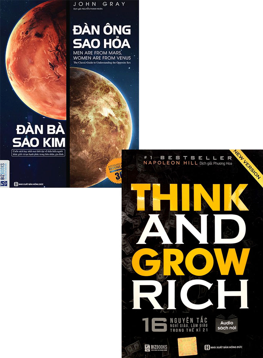 Combo 2 Cuốn Sách Hay Nhất Mọi Thời Đại: Đàn Ông Sao Hỏa Đàn Bà Sao Kim + Think And Grow Rich - 16 Nguyên Tắc Nghĩ Giàu, Làm Giàu Trong Thế Kỷ 21 (Bộ 2 Cuốn)