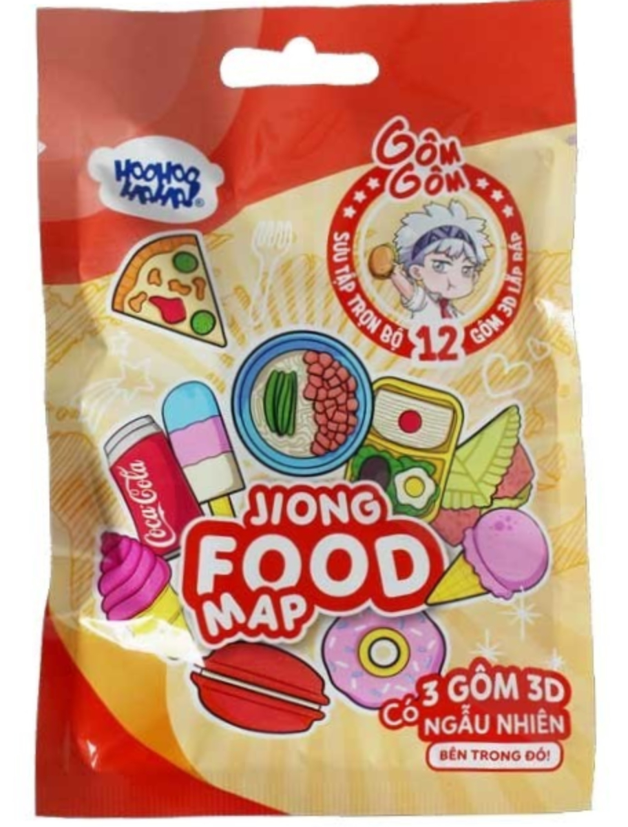 Gôm 3D Lắp Ráp Học Viện Alpha - Hoohoohaha Gomgom 3D Eraser - Jiong Food Map - A - Vp31072