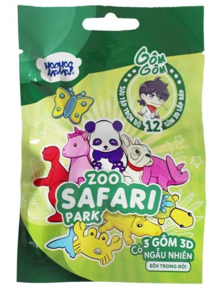 Gôm 3D Lắp Ráp Học Viện Alpha - HooHooHaha Gomgom 3D Eraser - Zoo Safari Park - A-VP31071