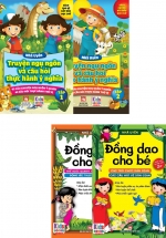 Combo 4 Quyển Đồng Dao Cho Bé + Truyện Ngụ Ngôn Và Câu Hỏi Thực Hành Ý Nghĩa - Nhã Uyên (4 Quyển)