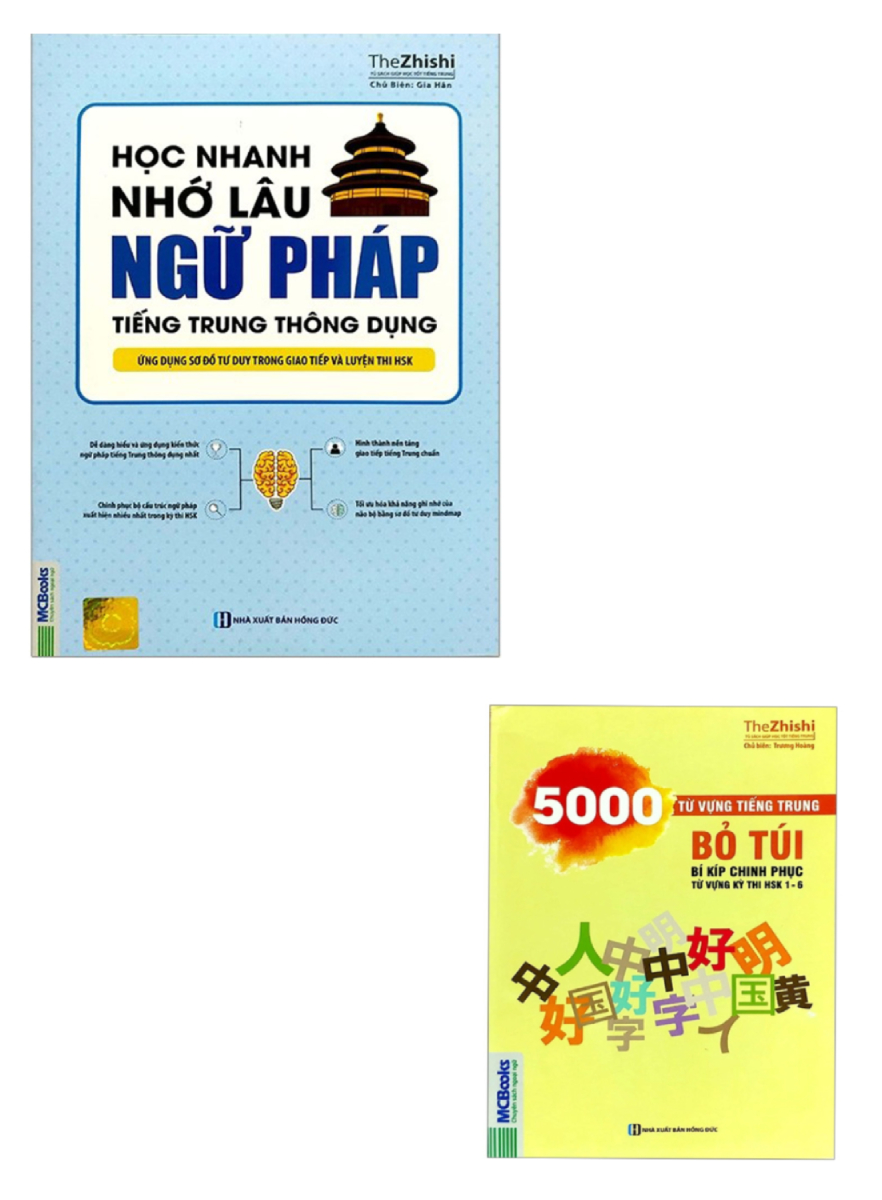 Combo 5000 Từ Vựng Tiếng Trung Bỏ Túi + Học Nhanh Nhớ Lâu Ngữ Pháp Tiếng Trung Thông Dụng (Bộ 2 Cuốn)