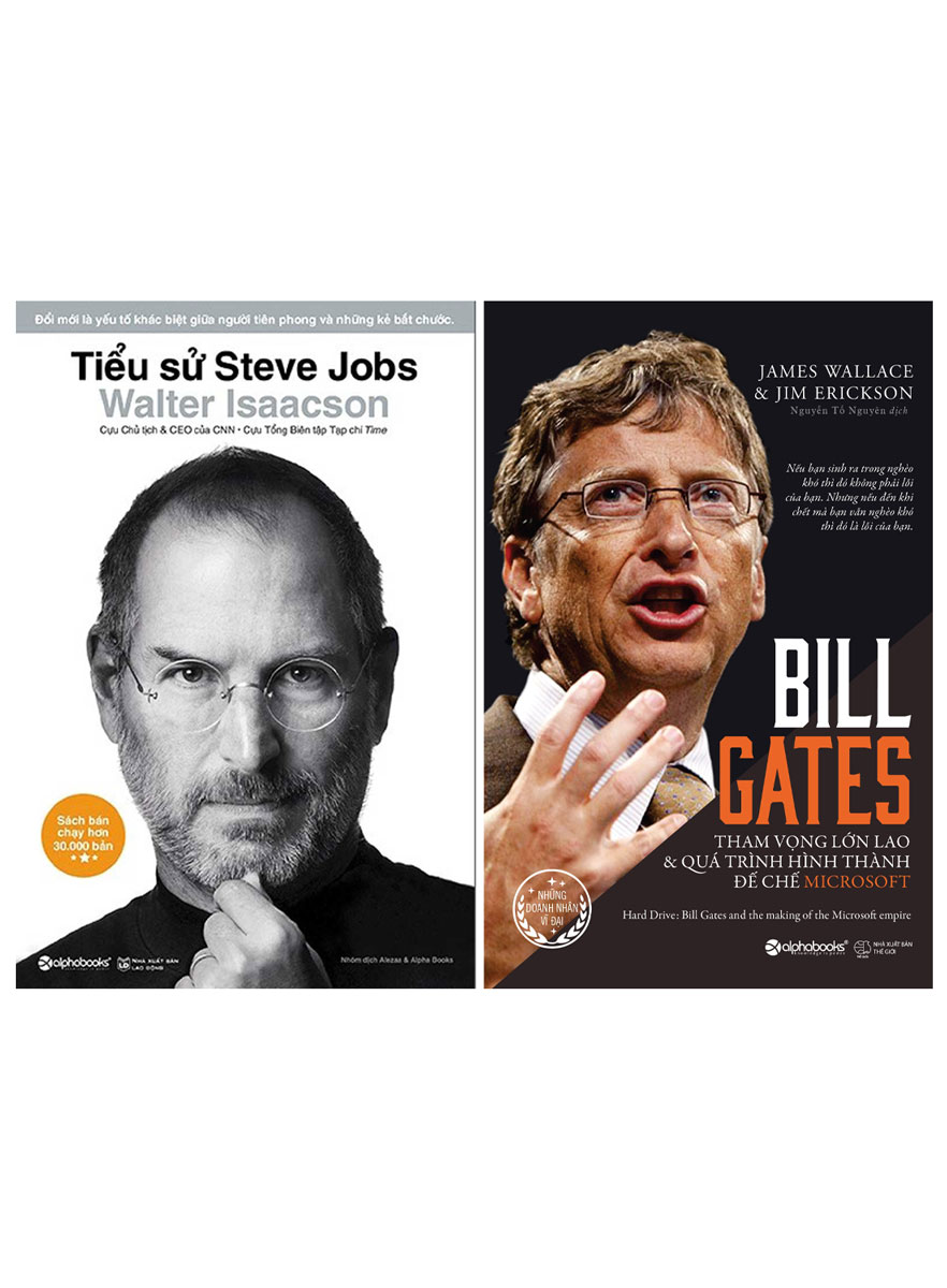 Combo 2 Cuốn Sách Về Cuộc Đời Của 2 Doanh Nhân Kiệt Xuất Trong Làng Công Nghệ: Tiểu Sử Steve Jobs + Bill Gates: Tham Vọng Lớn Lao Và Quá Trình Hình Thành Đế Chế Microsoft