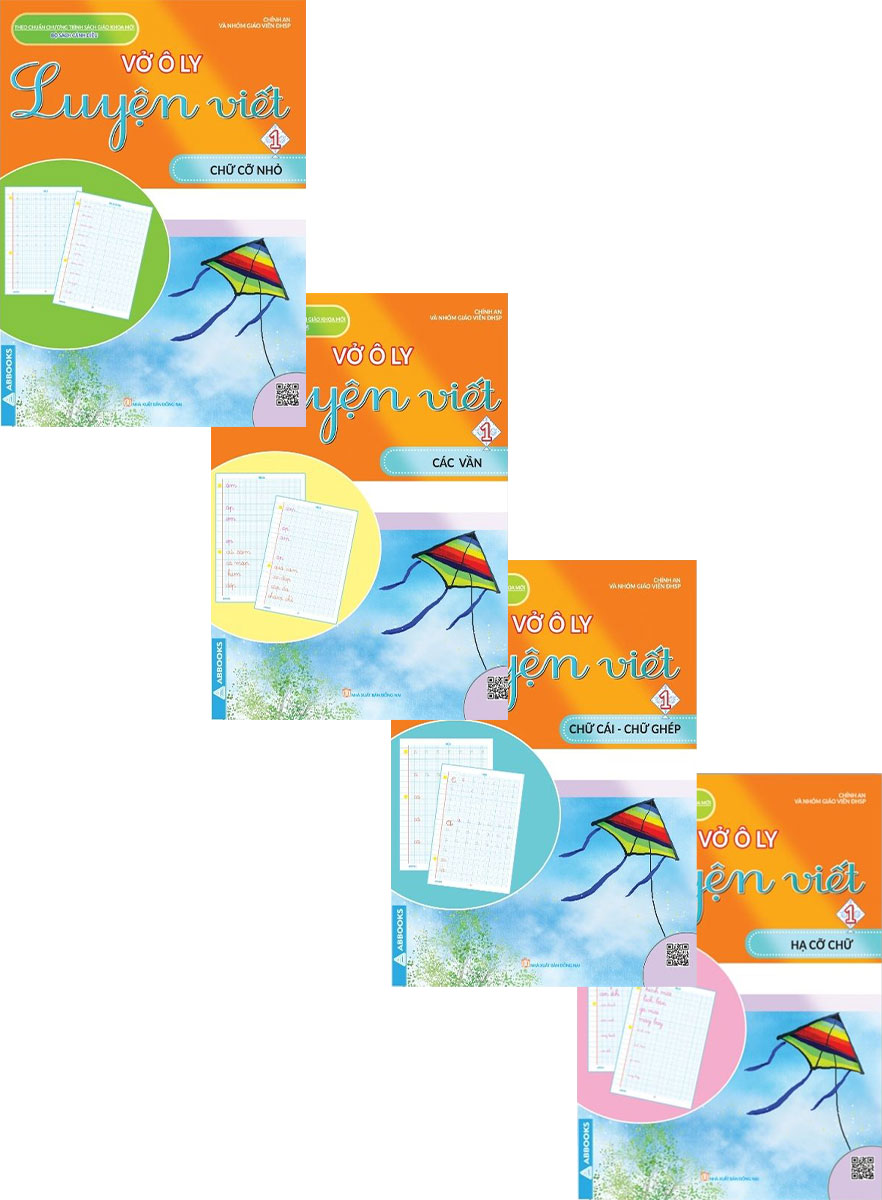 Combo Vở Ô Ly Luyện Viết 1: Chữ Cái - Chữ Ghép, Các Vần, Hạ Cỡ Chữ, Cỡ Chữ Nhỏ - Theo Chuẩn Chương Trình Sgk Mới - Bộ Cánh Diều