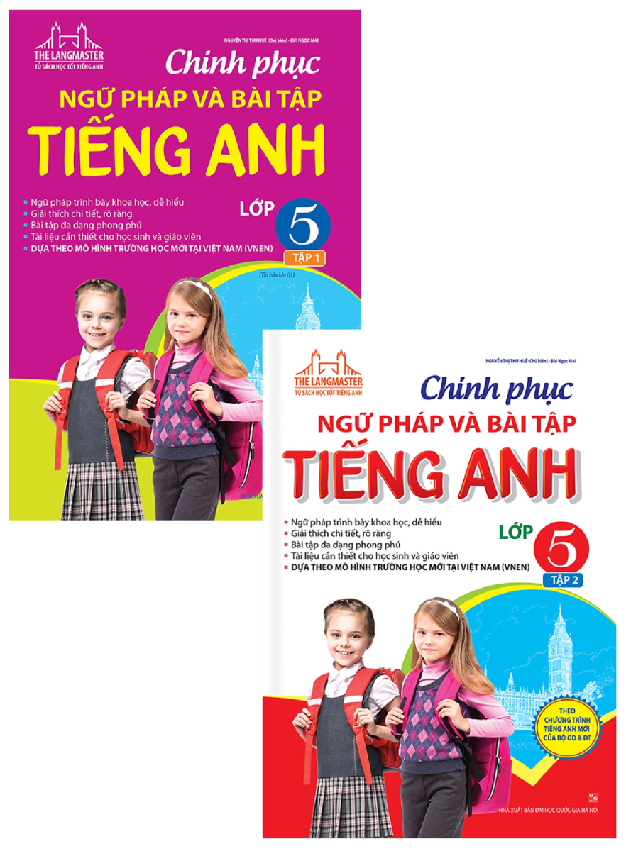 Combo The Langmaster - Chinh Phục Ngữ Pháp Và Bài Tập Tiếng Anh Lớp 5 (Bộ 2 Cuốn)