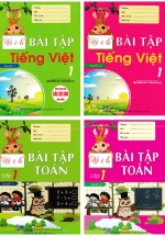 Combo Vở Ô Li Bài Tập Tiếng Việt + Toán Lớp 1 (Bộ 4 Cuốn)