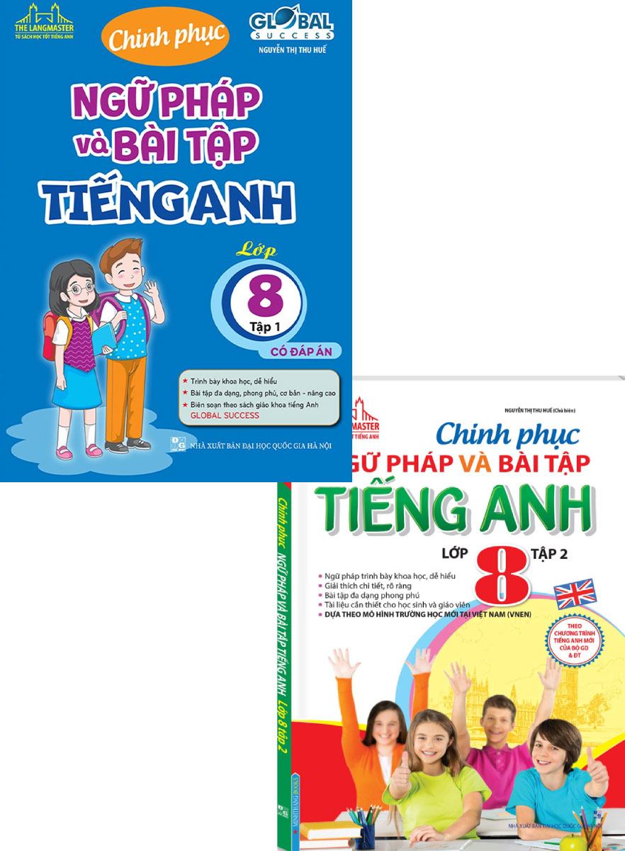 Combo The Langmaster - Chinh Phục Ngữ Pháp Và Bài Tập Tiếng Anh Lớp 8 (Bộ 2 Cuốn)