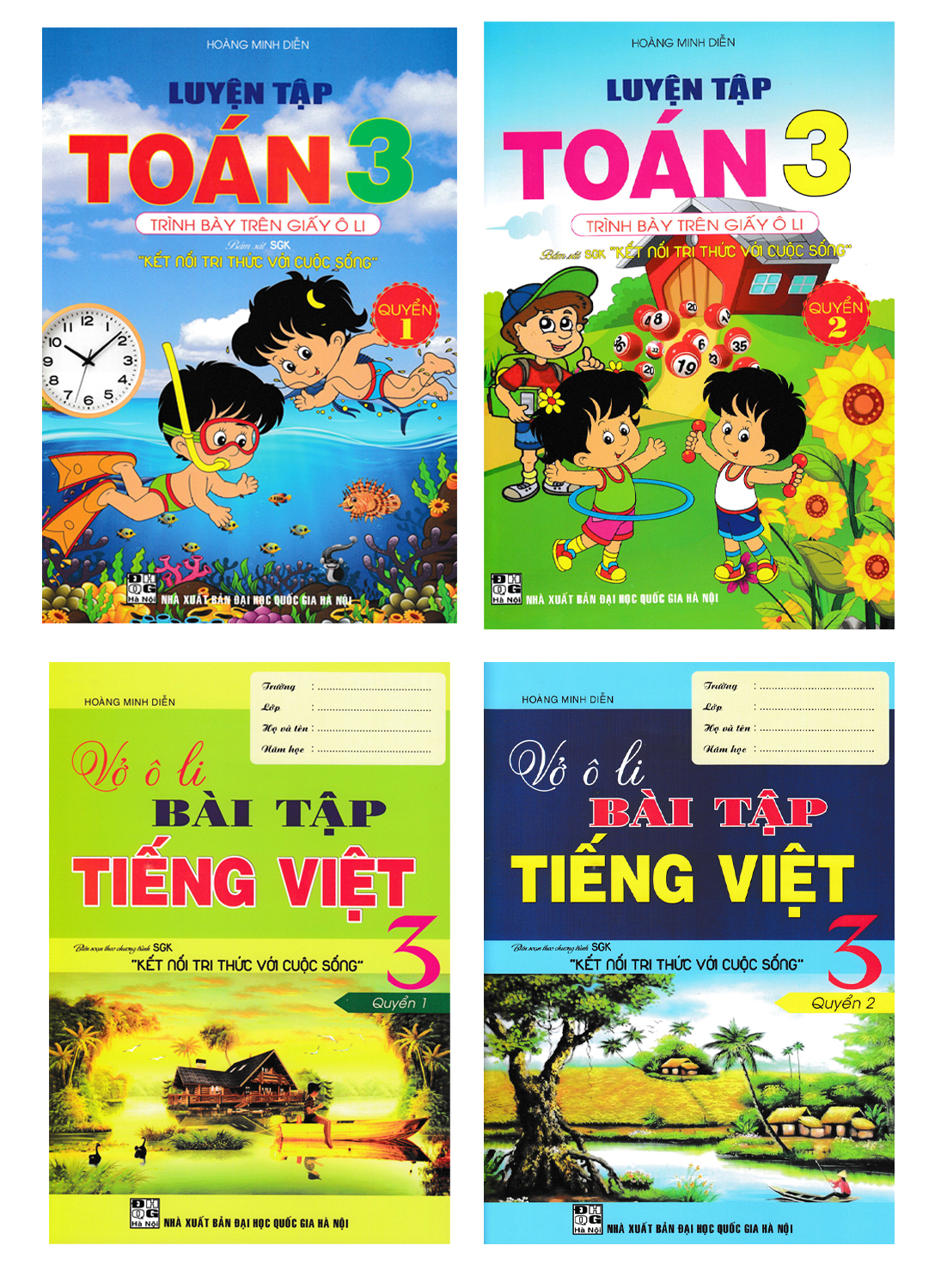 Combo Vở Ô Li Bài Tập Toán + Tiếng Việt 3: Bám Sát SGK Kết Nối Tri Thức Với Cuộc Sống (Bộ 4 Cuốn)