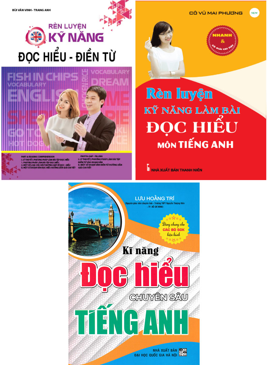 Combo Rèn Kỹ Năng Làm Bài Đọc Hiểu Tiếng Anh (Bộ 3 Cuốn)