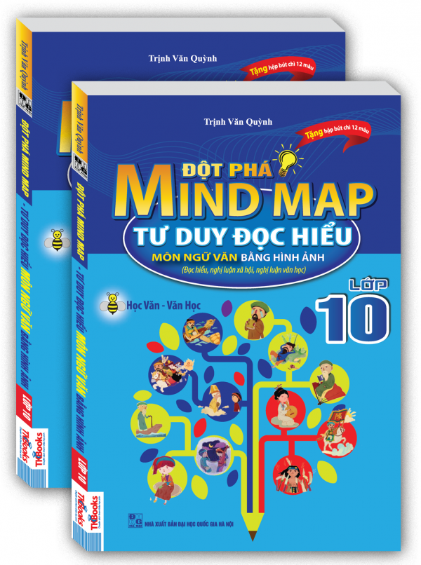 Đột Phá Mind Map Tư Duy Đọc Hiểu Môn Ngữ Văn Bằng Hình Ảnh Lớp 10 - Tặng Kèm Hộp Bút Chì Màu