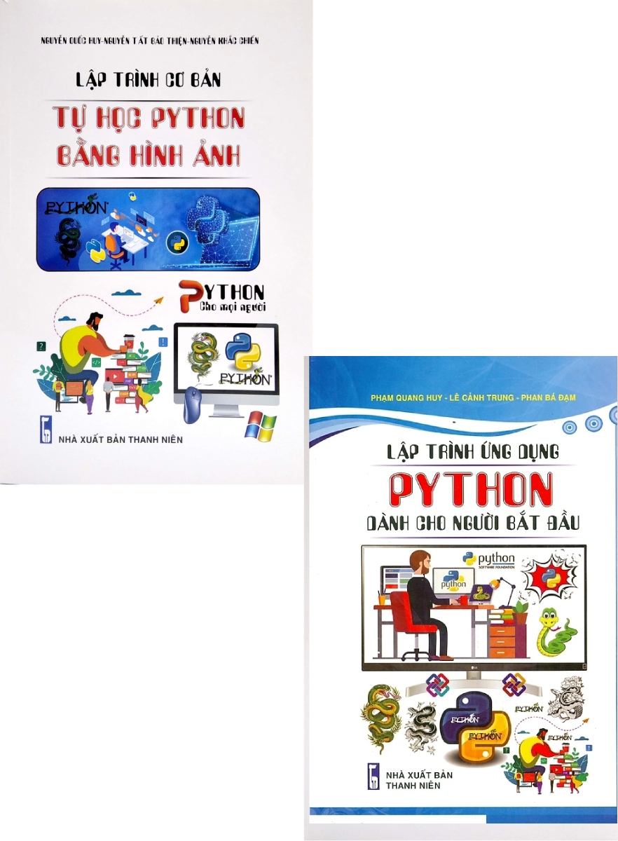 Combo Python Dành Cho Người Bắt Đầu + Lập Trình Cơ Bản - Tự Học Python Bằng Hình Ảnh (Bộ 2 Cuốn)