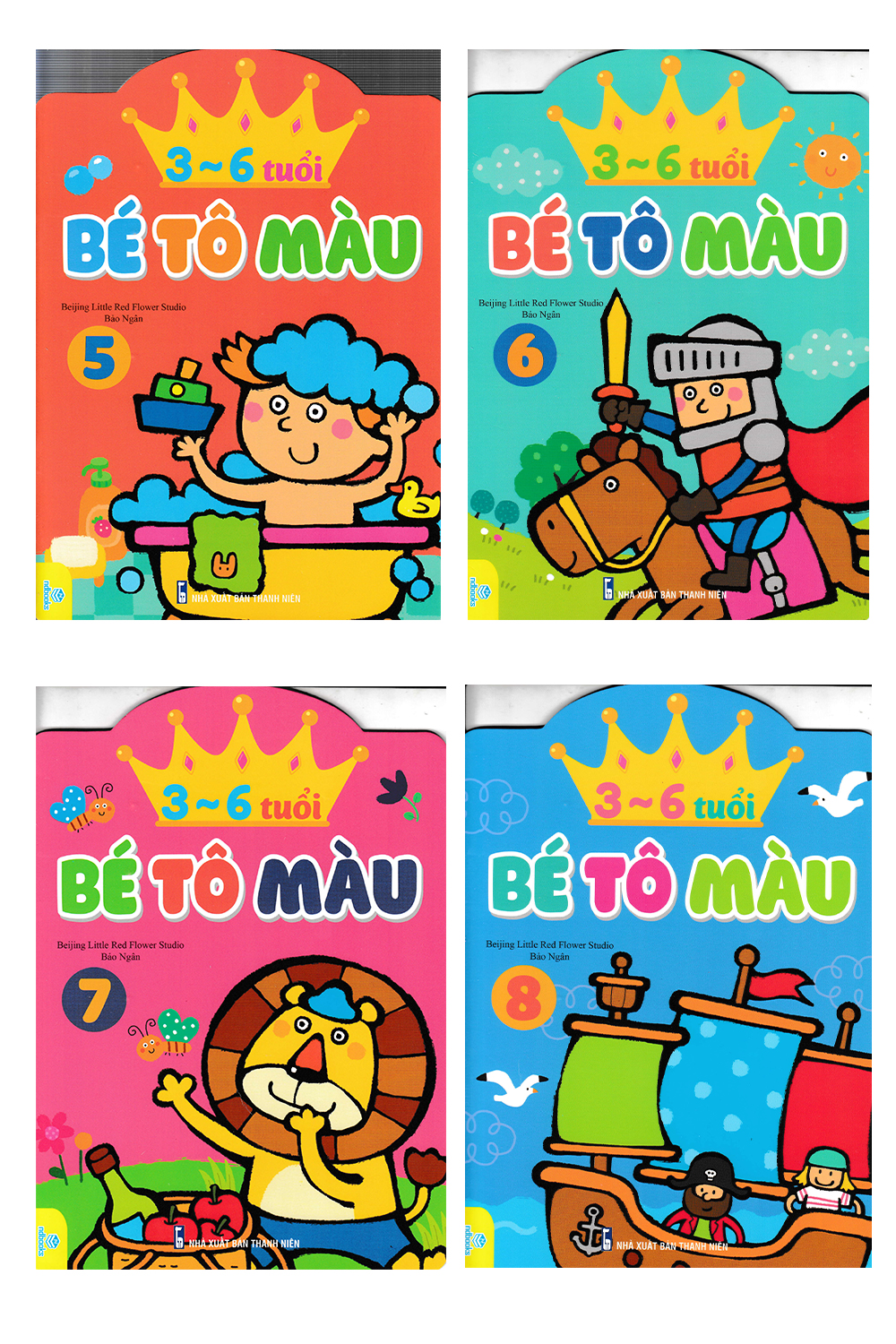 Combo 3 - 6 Tuổi - Bé Tô Màu: Quyển 5+6+7+8 (Bộ 4 Cuốn - Nd)