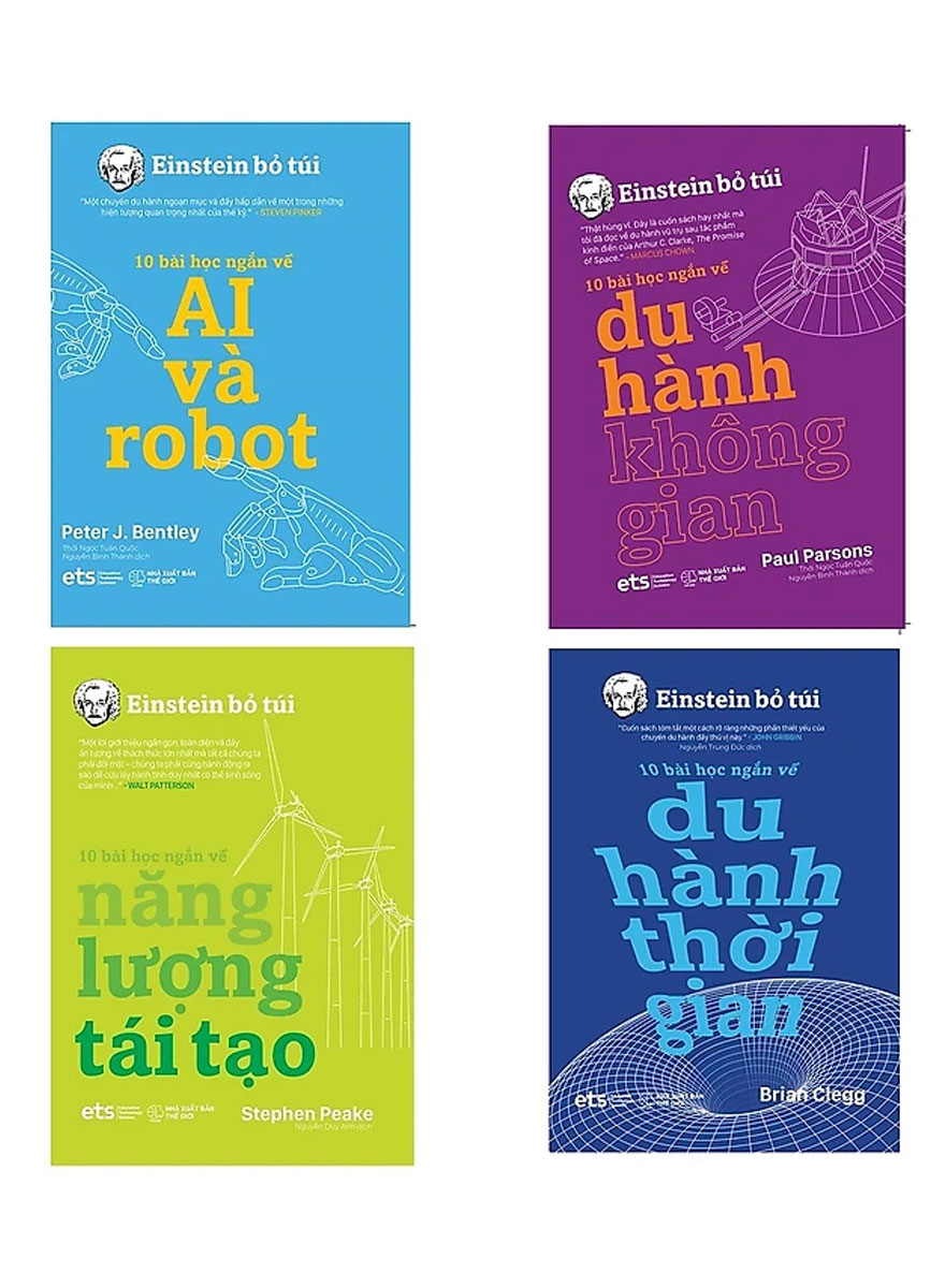 Combo Bộ 4 Cuốn Einstein Bỏ Túi: Ai Và Robot + Du Hành Không Gian + Du Hành Thời Gian + Năng Lượng Tái Tạo 