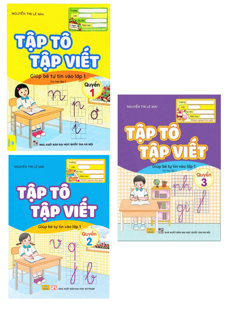 Combo Nd - Tập Tô Tập Viết - Giúp Bé Tự Tin Vào Lớp 1 - Quyển 1+2+3 (Bộ 3 Cuốn)