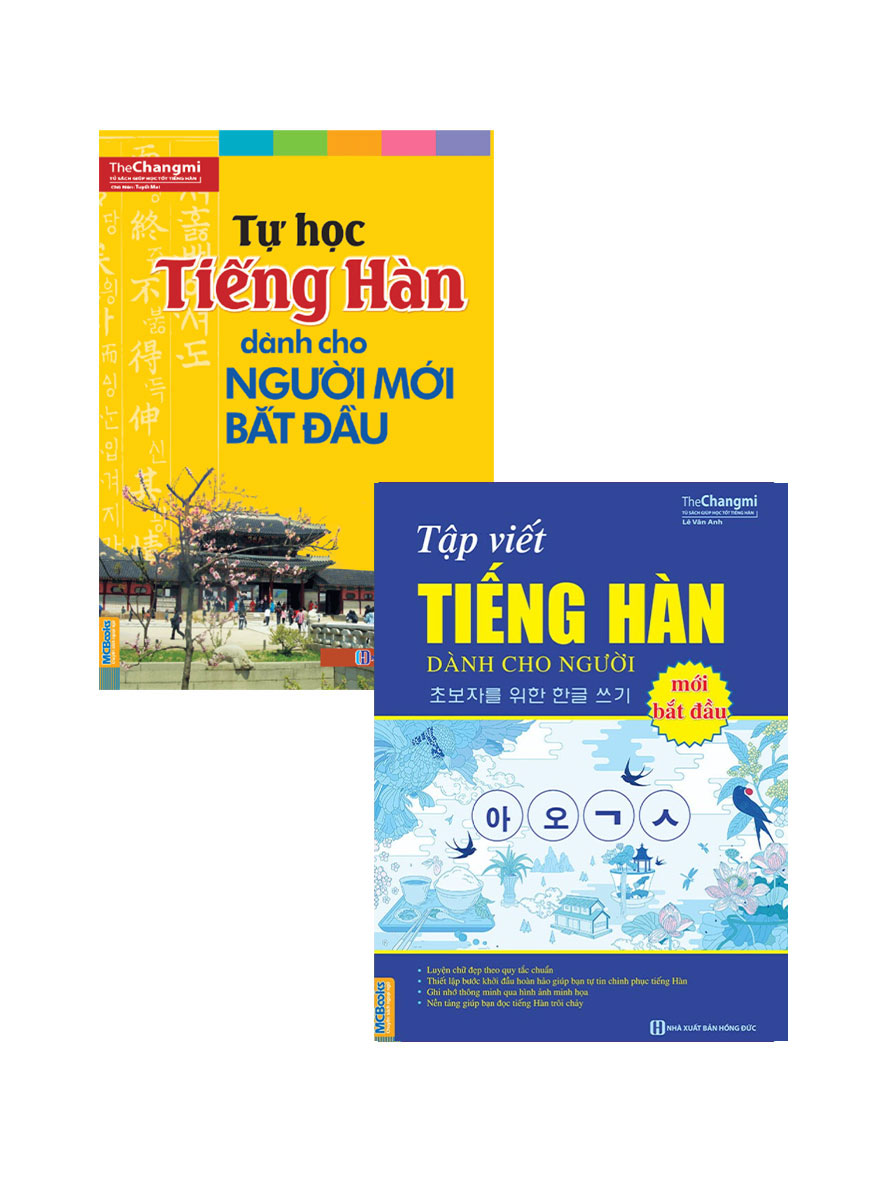 Combo Tự Học Tiếng Hàn Dành Cho Người Mới Bắt Đầu + Tập Viết Tiếng Hàn Dành Cho Người Mới Bắt Đầu - Changmi (Bộ 2 Cuốn)