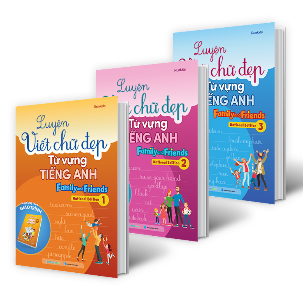 Combo Luyện Viết Chữ Đẹp Từ Vựng Tiếng Anh Family And Friends - National Edition 1, 2, 3 (Bộ 3 Cuốn)