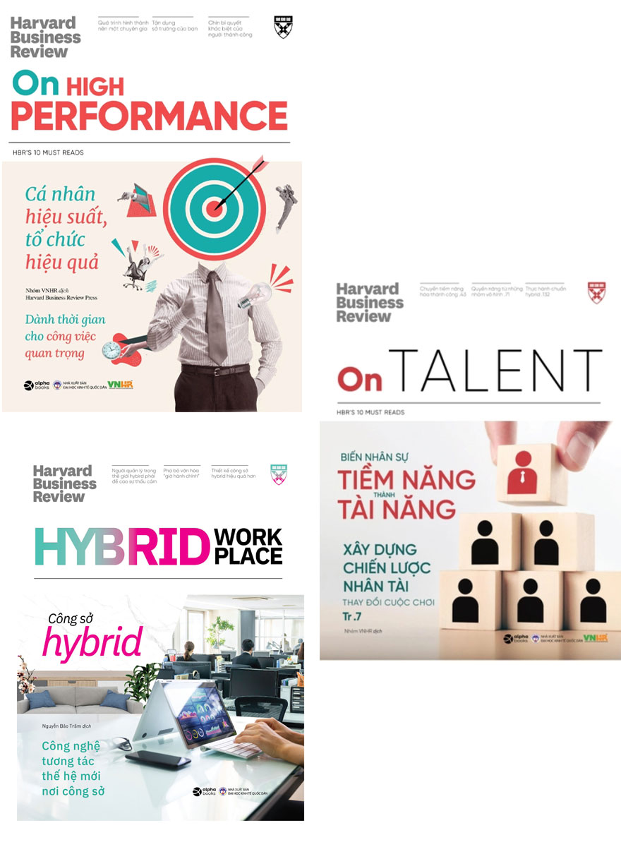 Combo HBR On Point Quản Lý Nhân Sự 4.0: HBR On Talent + HBR On Hybrid Workplace + HBR On High Performance (Bộ 3 Cuốn)