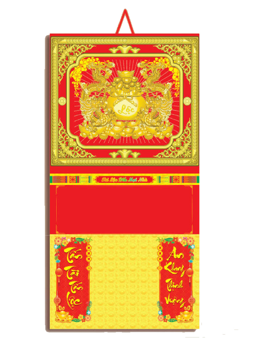 Bìa Lịch 2024 Khung Vàng Dán Nổi (35 x 63 cm) - NSKV157 - NSKV171 (15 Mẫu)
